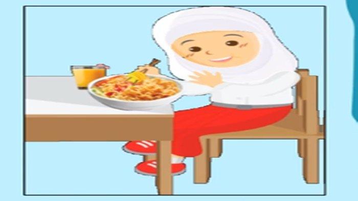 Gambar latihan soal Bahasa Inggris kelas 3 SD Bab 2 semester 1 Kurikulum Merdeka, I Don't Like Rice.