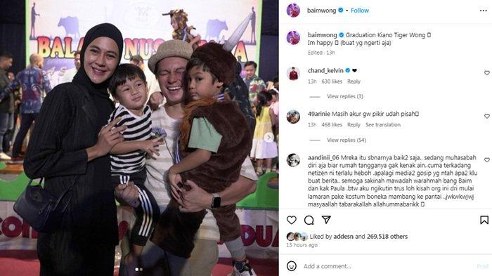 Baim Wong posting foto bareng Paula Verhoeven di momen graduation Kiano