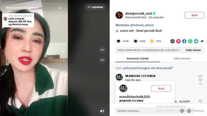 Dewi Perssik murka kuliti tantangan sumpah Alquran Saipul Jamil