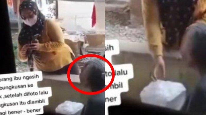 Emak-emak Beri Nenek Bungkusan Demi Foto Lalu Diambil Lagi.