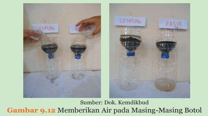 Gambar 9.12 Memberikan Air pada Masing-Masing Botol