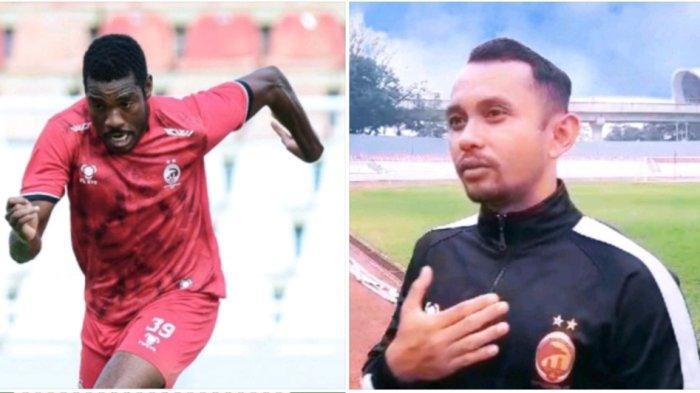 Gelandang serang asal negara Haiti Kervens Belfort dan Pelatih Sriwijaya FC, Muhammad Yusup Prasetyo