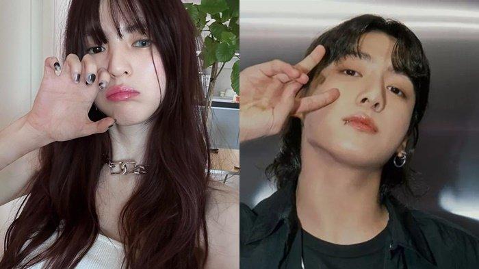 Han Soo Hee (kiri) menjadi trending gegara jadi model video klip Jungkook BTS (kanan).