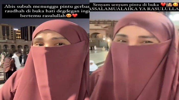 Isa Zega masih menggunakan pakaian syari yang lengkap dengan cadarnya.