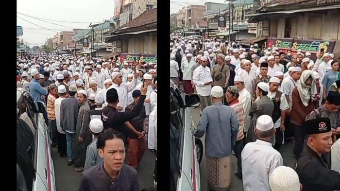 Jelang pemakaman Habib Mahdi bin Muhammad Syahab, pelayat padati jalan M Isa.