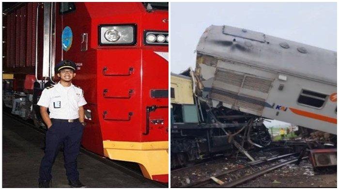 Kolase masinis Julian Dwi Setiono korban kecelakaan kereta api di Bandung, Jumat (5/1/2024).