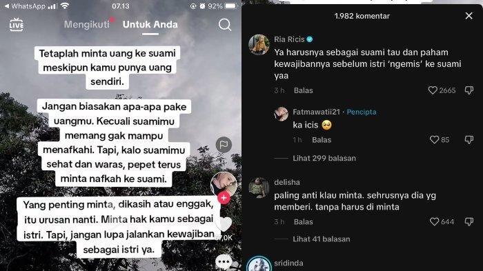 Komentar Ria Ricis disalah satu konten TikTok