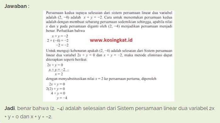 Jawaban soal nomor D Matematika kelas 8 SMP/MTs halaman 227, Ayo Kita Menalar