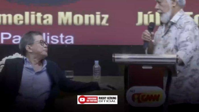 BENTAKAN XANANA- Mantan Presiden Timor Leste, Xanana Gusmão, meminta filsuf publik Indonesia, Rocky Gerung untuk duduk dalam Youtube Rocky Gerung Official dengan judul MOMEN MANTAN PRESIDEN TIMOR LESTE XANANA GUSMAO SINDIR JOKOWI & BERANI BENTAK ROCKY GERUNG pada 17 Juni 2025. Dalam sesi tanya jawab yang berlangsung hangat, tiba-tiba Xanana terlihat kesal dan menyuruh Rocky untuk segera duduk dengan nada tinggi.