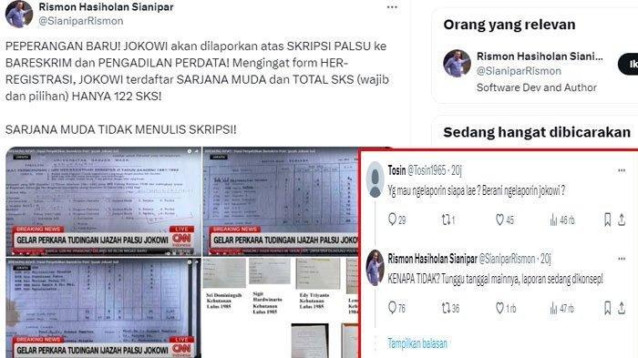 RISMON LAPORKAN JOKOWI - Rismon Sianipar mengaku bakal segera melaporkan Jokowi atas kasus baru selain ijazah yakni terkait dengan skripsi sang presiden ke-7. Masih niat serang Jokowi, niatan Rismon Sianipar laporkan skripsi palsu ditertawakan ahli IT