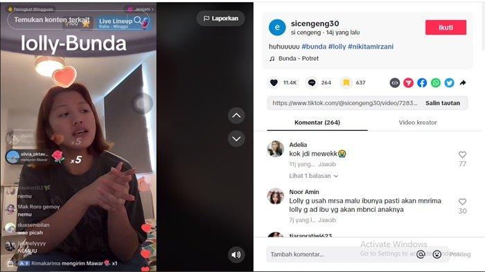 Momen Lolly sedih menyanyikan lagu Bunda