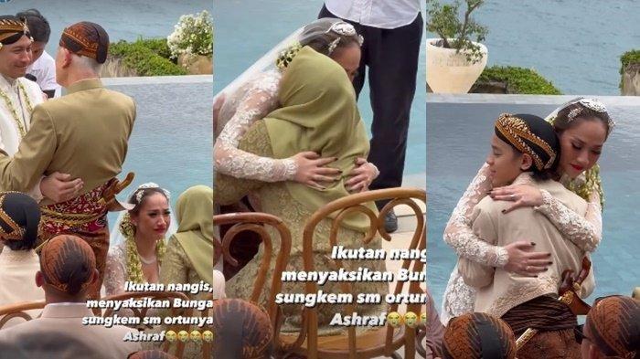 Momen tangis Bunga Citra Lestari saat sujud kepada orangtua mendiang suami, Ashraf usai resmi dinikahi Tiko Aryawardhana.