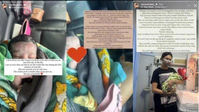 Nana Mirdad bawa bayi yang dibuang dekat rumahnya ke rumah sakit