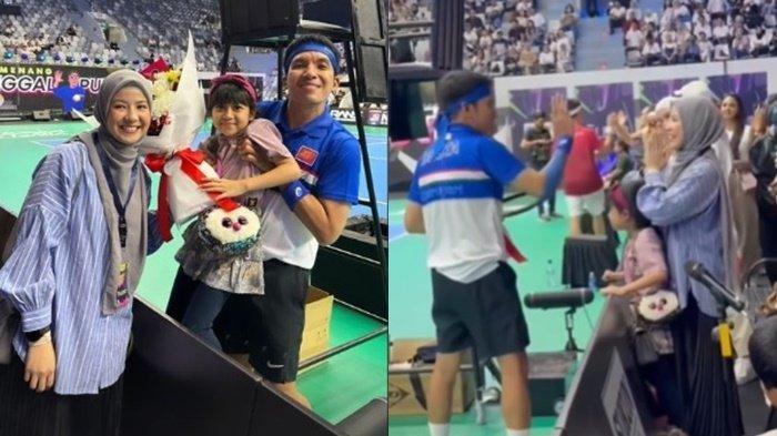 Natasha Rizky kepergok menolak diajak tos dengan Desta karena enggan bersentuhan langsung dengan mantan suaminya saat bertanding di event Sporty Party, Sabtu (24/12/2023).