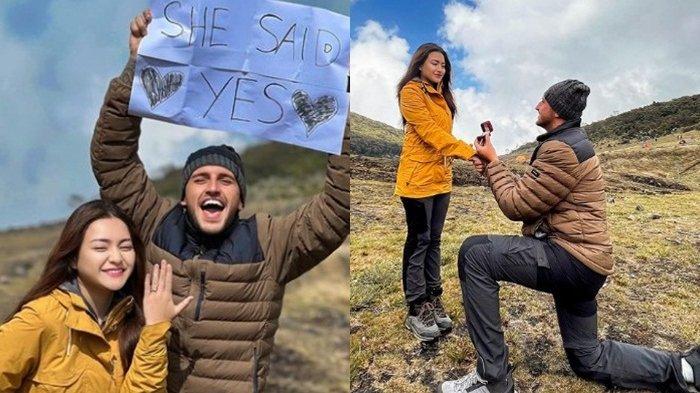 Nathalie Holscher memamerkan momen dilamar pacar bule, Ladislao Camara.