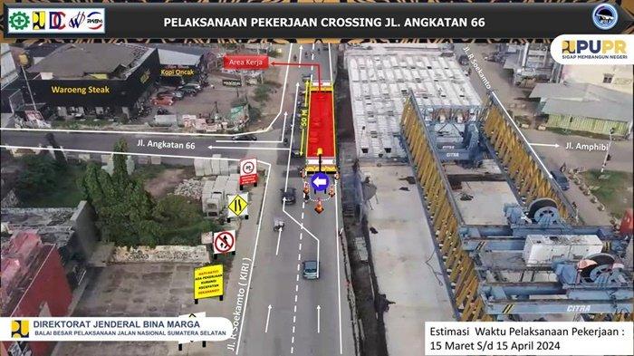 Pengalihan lalu lintas di pembangunan fly over Sekip Ujung yaitu di Jalan Amphibi dan Jalan Angkatan 66 warga diimbau hindari lewat simpang sekip agar tidak terjebak kemacetan