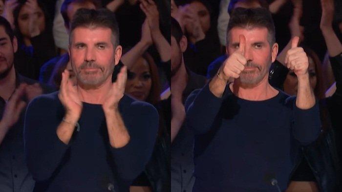 Momen Simon Cowell memberikan dua jempol untuk Cakra Khan usai memukau panggung America's Got Talent.