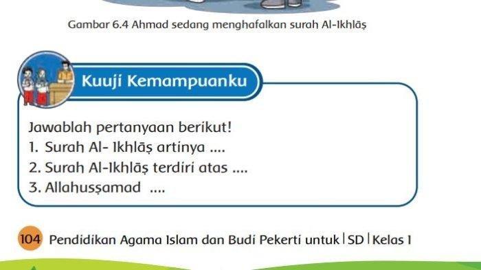 Soal PAI halaman 104 kurikulum merdeka, bagian kuuji kemampuanku