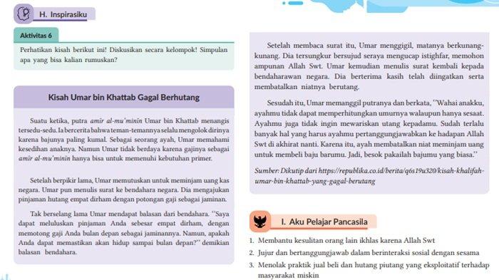 Soal PAI kelas 8 SMP halaman 240 semester 2 Kurikulum Merdeka, Aktivitas 6 Inspirasiku