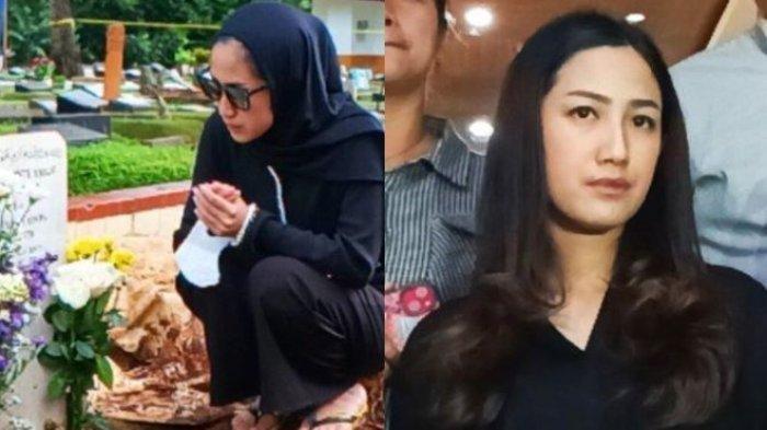Tamara Tyasmara di pusara anaknya.