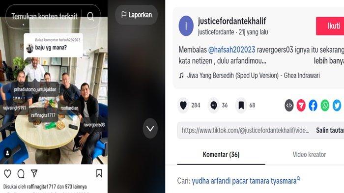 Tampang Yudha Arfandi (paling kanan) yang ditetapkan sebagai tersangka kematian Dante anak Tamara Tyasmara