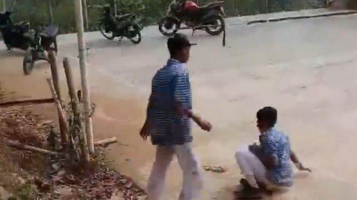 Tangkapan layar video perundungan siswa di Kecamatan Cimanggu, Cilacap, Jawa Tengah.