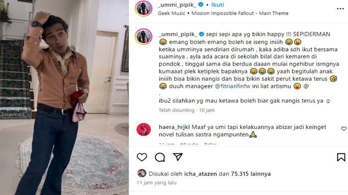 Tingkah manis Abidzar menghibur Umi Pipik
