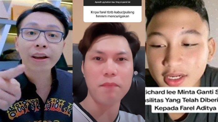 Ubey Apsenso (tengah) koar-koar kuliti sikap Farel Aditya (kanan) usai lepas bantuan Richard Lee (kiri).