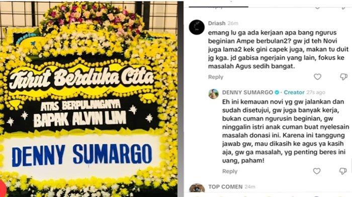 Ucapan belasungkawa Denny Sumargo untuk Alvin Lim tuai kritik netizen