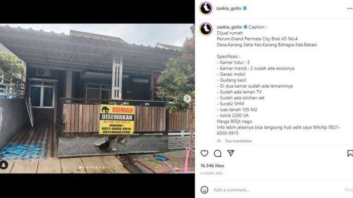 Zaskia Gotik jual rumah