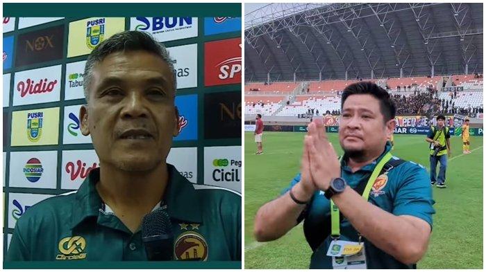 Pelatih anyar Sriwijaya FC Hendri Susilo; Manajer Sriwijaya FC Ajie Syahrial Bastari.