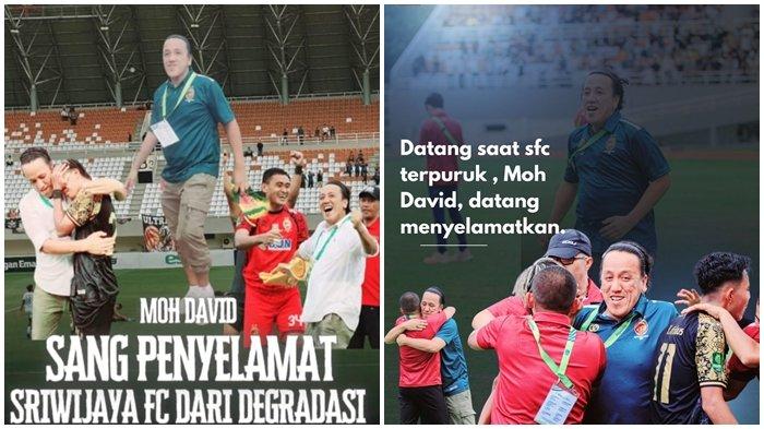 DAVID PENYELAMAT SFC - Skuat Sriwijaya FC kompak memasang foto dan video ucapan terima kasih kepada Bos David sang penyelamat Sriwijaya FC dari degradasi di status whatapps mereka masing-masing.