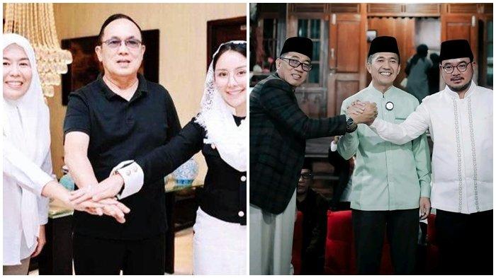 Paslon wako dan wawako Palembang Fitrianti Agustinda - Nandriani Octariana (FANI) bersama Ketua Tim Pemenangannya Ir H Eddy Santana Putra MT. Sementara Ratu Dewa - Prima Salam (RDPS) bersama Ketua Tim Pemenangannya Dr H Ahmad Zulinto SPd MM.