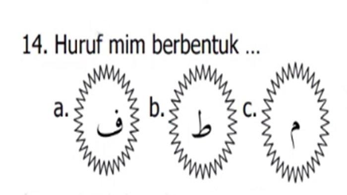 Gambar latihan soal Baca Tulis Qur'an Kelas 1 SD semester 1 Kurikulum Merdeka.