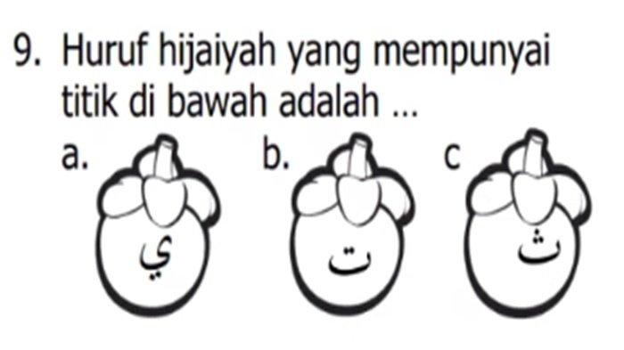 Gambar latihan soal Baca Tulis Qur'an Kelas 1 SD semester 1 Kurikulum Merdeka.