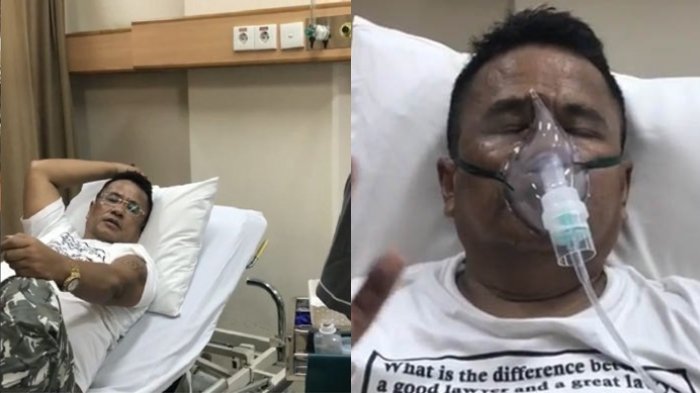 Hotman Paris saat dilarikan ke rumah sakit karena terlalu kecapekan.