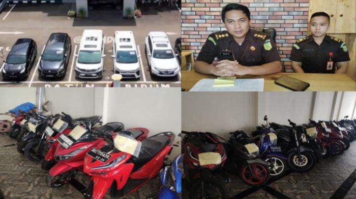 Kepala Kejari Palembang Jhonny W Pardede SH MH melalui Kasi Pengelolaan Barang Bukti dan Barang Rampasan (PB3R) Rian Destami SH MH (kiri, foto kanan atas) menjelaskan mengenai rencana lelang 25 kendaraan, Sabtu (25/5/2024). Kendaraan yang dilelang terdiri dari 17 unit mobil dan 8 unit sepeda motor. Sebanyak 5 dari 17 unit mobil yang bakal dilelang merupakan mobil mewah.