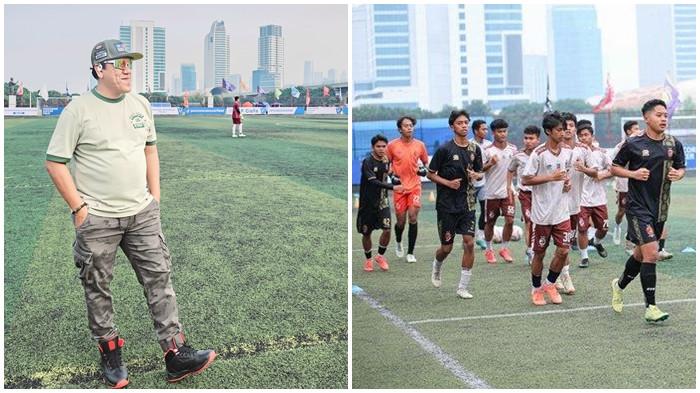 PANTAU EPA LATIHAN - Kepala Pembina EPA Sriwijaya FC U20 Mohammad David memantau latihan Elang Andalas Muda di PSF Jakarta, Jumat (11/7/2025) llalu. Asdir Kompetisi III PT SOM Mohammad David mengatakan persiapan pencarian head coach dan asisten coach EPA Sriwijaya FC U20.
