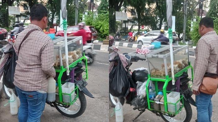 Salah Satu Penjual Pempek di depan Lumban Tirta, Selasa (16/11/2021).