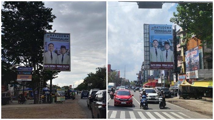 Ada 45 titik billboard Ratu Dewa berpasangan dengan Prima Salam (RDPS) tersebar mulai mengepung kota Palembang sejak Jumat (9/8/2024).