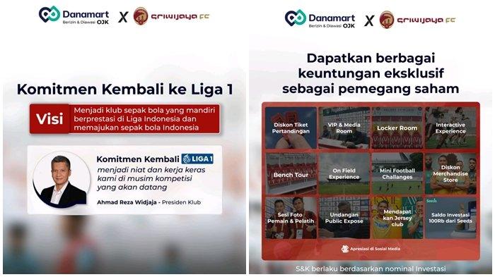 Presiden Klub Sriwijaya FC, Ahmad Reza Wijaya mengungkapkan komitmen kembali ke Liga 1 menjadi niat dan kerja keras manajemen di musim kompetisi yang akan datang; .apatkan berbagi keuntungan eksklusif sebagai pemegang saham Sriwijaya FC.