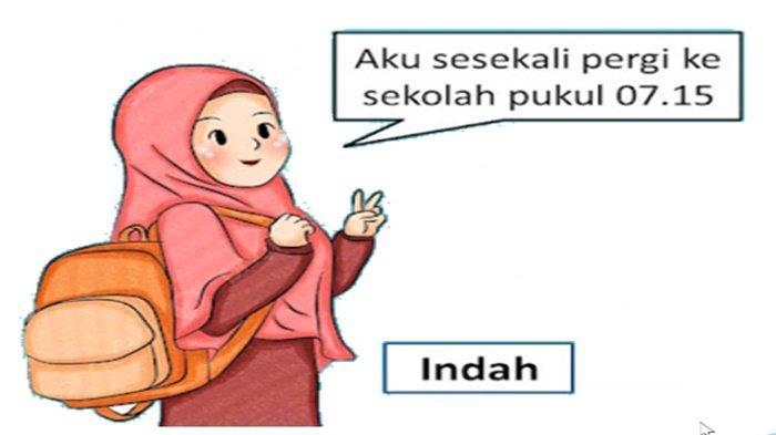 Gambar 10 latihan soal Bahasa Inggris kelas 4 SD Unit 10 Kurikulum Merdeka, He Always Gets Up at 5 O'clock.
