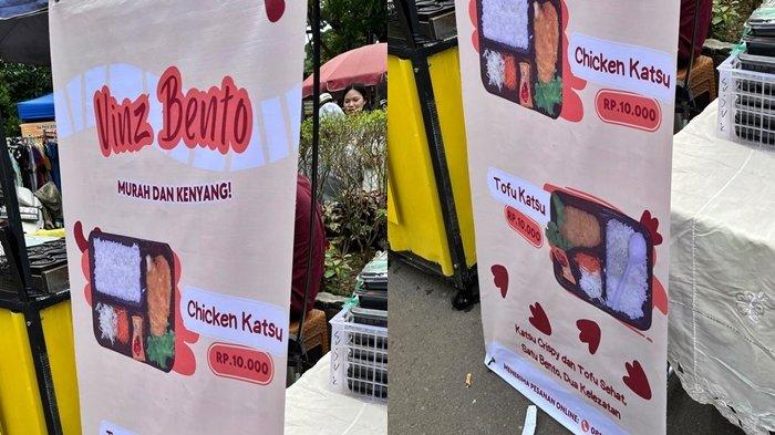 Vinz Bento, salah satu usaha kuliner berbasis bento box yang berjualan di Kambang Iwak, Palembang.