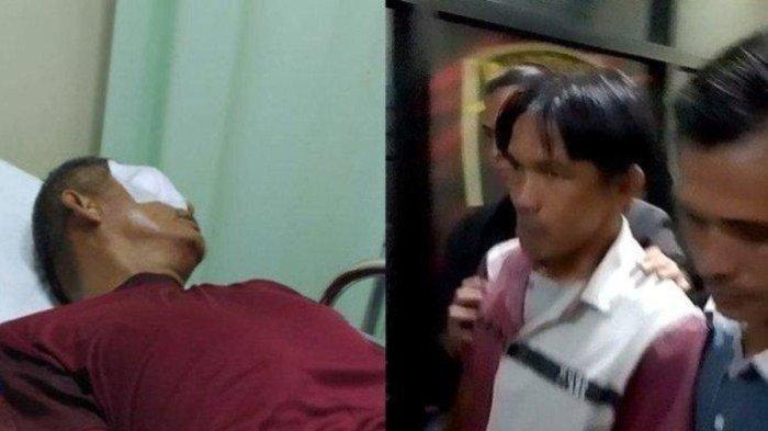 EJ (45), orangtua murid yang ketapel guru Penjas hingga mengalami bola mata pecah.
