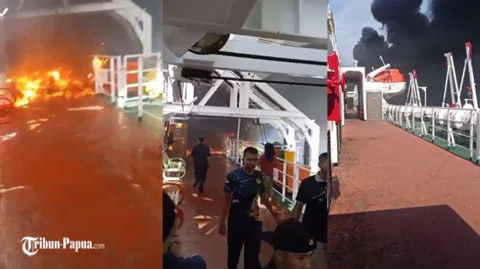KM Labobar Terbakar di Pelabuhan Pantoloan Palu, Sulawesi Tengah.