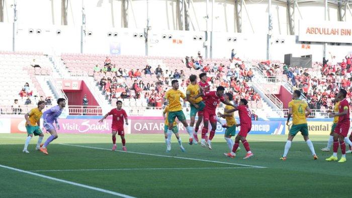 Timnas Indonesia U23 saat menghadapi Australia dalam laga Piala Asia U23 2024.