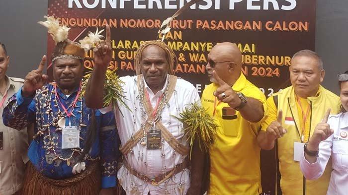 Calon Gubernur dan Wakil Gubernur Papua Selatan nomor urut 1, Darius Gewilon dan Petrus Safan.