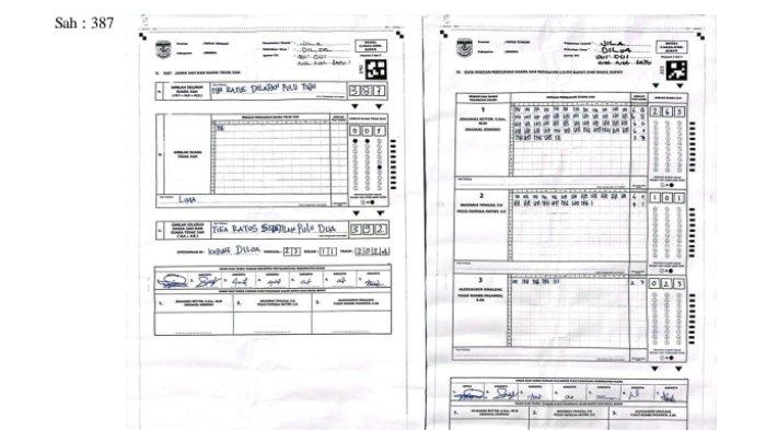 Nampak form C1 KWK menunjukan pasangan JOEL unggul di Distrik Jila TPS OO1 Kampung Diloa, pada Pilkada Mimika 2024.