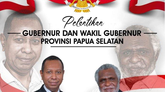 PELANTIKAN GUBERNUR - Tim pemenangan Apolo Safanpo - Paskalis Imadawa menggelar nonton bareng pelantikan Gubernur dan Wakil gubernur Papua Selatan tersebut di Posko pemenangan Jl.Spadem, Merauke, Papua Selatan.