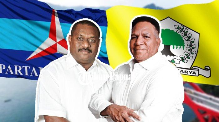 Poster duet Paulus Waterpauw dan Boy Markus Dawir beredar. Mereke diisukan maju sebagai pasangan calon Gubernur dan Wakil Gubernur Papua di Pilkada 2024.